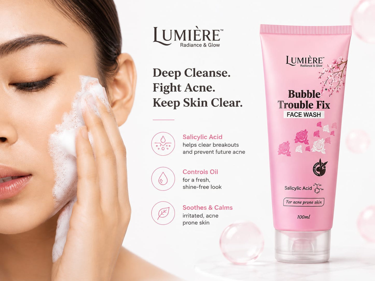 Bubble Trouble Fix Anti Acne Facewash